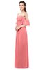 ColsBM Arden Shell Pink Bridesmaid Dresses Ruching Floor Length A-line Off The Shoulder Backless Cute