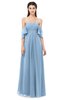 ColsBM Arden Sky Blue Bridesmaid Dresses Ruching Floor Length A-line Off The Shoulder Backless Cute