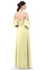 ColsBM Arden Soft Yellow Bridesmaid Dresses Ruching Floor Length A-line Off The Shoulder Backless Cute