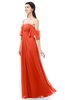 ColsBM Arden Tangerine Tango Bridesmaid Dresses Ruching Floor Length A-line Off The Shoulder Backless Cute