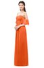 ColsBM Arden Tangerine Bridesmaid Dresses Ruching Floor Length A-line Off The Shoulder Backless Cute