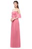ColsBM Arden Watermelon Bridesmaid Dresses Ruching Floor Length A-line Off The Shoulder Backless Cute