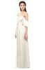 ColsBM Arden Whisper White Bridesmaid Dresses Ruching Floor Length A-line Off The Shoulder Backless Cute