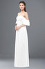 ColsBM Arden White Bridesmaid Dresses Ruching Floor Length A-line Off The Shoulder Backless Cute