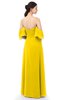 ColsBM Arden Yellow Bridesmaid Dresses Ruching Floor Length A-line Off The Shoulder Backless Cute