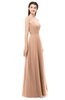 ColsBM Indigo Almost Apricot Bridesmaid Dresses Sleeveless Bateau Lace Simple Floor Length Half Backless