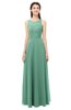 ColsBM Indigo Beryl Green Bridesmaid Dresses Sleeveless Bateau Lace Simple Floor Length Half Backless