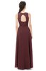 ColsBM Indigo Burgundy Bridesmaid Dresses Sleeveless Bateau Lace Simple Floor Length Half Backless