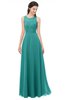 ColsBM Indigo Emerald Green Bridesmaid Dresses Sleeveless Bateau Lace Simple Floor Length Half Backless