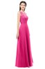 ColsBM Indigo Fandango Pink Bridesmaid Dresses Sleeveless Bateau Lace Simple Floor Length Half Backless
