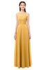 ColsBM Indigo Golden Cream Bridesmaid Dresses Sleeveless Bateau Lace Simple Floor Length Half Backless