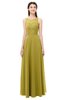 ColsBM Indigo Golden Olive Bridesmaid Dresses Sleeveless Bateau Lace Simple Floor Length Half Backless