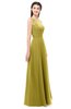 ColsBM Indigo Golden Olive Bridesmaid Dresses Sleeveless Bateau Lace Simple Floor Length Half Backless