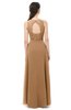 ColsBM Indigo Light Brown Bridesmaid Dresses Sleeveless Bateau Lace Simple Floor Length Half Backless