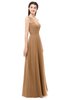 ColsBM Indigo Light Brown Bridesmaid Dresses Sleeveless Bateau Lace Simple Floor Length Half Backless