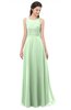 ColsBM Indigo Light Green Bridesmaid Dresses Sleeveless Bateau Lace Simple Floor Length Half Backless