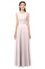 ColsBM Indigo Light Pink Bridesmaid Dresses Sleeveless Bateau Lace Simple Floor Length Half Backless