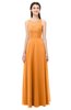 ColsBM Indigo Orange Bridesmaid Dresses Sleeveless Bateau Lace Simple Floor Length Half Backless