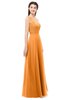 ColsBM Indigo Orange Bridesmaid Dresses Sleeveless Bateau Lace Simple Floor Length Half Backless