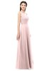 ColsBM Indigo Pastel Pink Bridesmaid Dresses Sleeveless Bateau Lace Simple Floor Length Half Backless