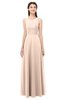 ColsBM Indigo Peach Puree Bridesmaid Dresses Sleeveless Bateau Lace Simple Floor Length Half Backless