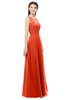 ColsBM Indigo Persimmon Bridesmaid Dresses Sleeveless Bateau Lace Simple Floor Length Half Backless