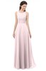 ColsBM Indigo Petal Pink Bridesmaid Dresses Sleeveless Bateau Lace Simple Floor Length Half Backless
