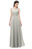 ColsBM Indigo Platinum Bridesmaid Dresses Sleeveless Bateau Lace Simple Floor Length Half Backless