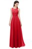 ColsBM Indigo Red Bridesmaid Dresses Sleeveless Bateau Lace Simple Floor Length Half Backless