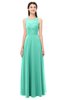 ColsBM Indigo Seafoam Green Bridesmaid Dresses Sleeveless Bateau Lace Simple Floor Length Half Backless