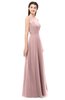 ColsBM Indigo Silver Pink Bridesmaid Dresses Sleeveless Bateau Lace Simple Floor Length Half Backless
