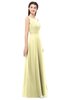 ColsBM Indigo Soft Yellow Bridesmaid Dresses Sleeveless Bateau Lace Simple Floor Length Half Backless