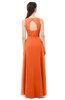 ColsBM Indigo Tangerine Bridesmaid Dresses Sleeveless Bateau Lace Simple Floor Length Half Backless