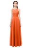 ColsBM Indigo Tangerine Bridesmaid Dresses Sleeveless Bateau Lace Simple Floor Length Half Backless