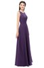 ColsBM Indigo Violet Bridesmaid Dresses Sleeveless Bateau Lace Simple Floor Length Half Backless
