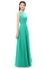 ColsBM Indigo Viridian Green Bridesmaid Dresses Sleeveless Bateau Lace Simple Floor Length Half Backless