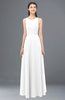 ColsBM Indigo White Bridesmaid Dresses Sleeveless Bateau Lace Simple Floor Length Half Backless