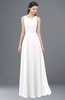 ColsBM Indigo White Bridesmaid Dresses Sleeveless Bateau Lace Simple Floor Length Half Backless