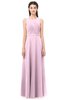 ColsBM Emery Baby Pink Bridesmaid Dresses Bateau A-line Floor Length Simple Zip up Sash