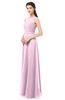 ColsBM Emery Baby Pink Bridesmaid Dresses Bateau A-line Floor Length Simple Zip up Sash