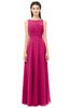 ColsBM Emery Beetroot Purple Bridesmaid Dresses Bateau A-line Floor Length Simple Zip up Sash