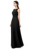 ColsBM Emery Black Bridesmaid Dresses Bateau A-line Floor Length Simple Zip up Sash