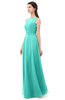 ColsBM Emery Blue Turquoise Bridesmaid Dresses Bateau A-line Floor Length Simple Zip up Sash