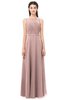 ColsBM Emery Blush Pink Bridesmaid Dresses Bateau A-line Floor Length Simple Zip up Sash