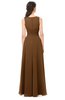 ColsBM Emery Brown Bridesmaid Dresses Bateau A-line Floor Length Simple Zip up Sash
