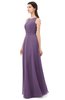 ColsBM Emery Chinese Violet Bridesmaid Dresses Bateau A-line Floor Length Simple Zip up Sash