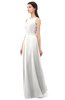 ColsBM Emery Cloud White Bridesmaid Dresses Bateau A-line Floor Length Simple Zip up Sash