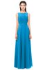 ColsBM Emery Cornflower Blue Bridesmaid Dresses Bateau A-line Floor Length Simple Zip up Sash