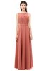ColsBM Emery Crabapple Bridesmaid Dresses Bateau A-line Floor Length Simple Zip up Sash