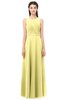 ColsBM Emery Daffodil Bridesmaid Dresses Bateau A-line Floor Length Simple Zip up Sash